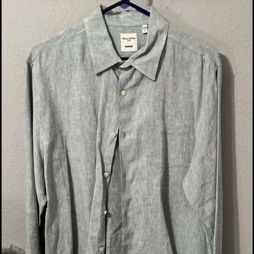 Mens linen dress shirt